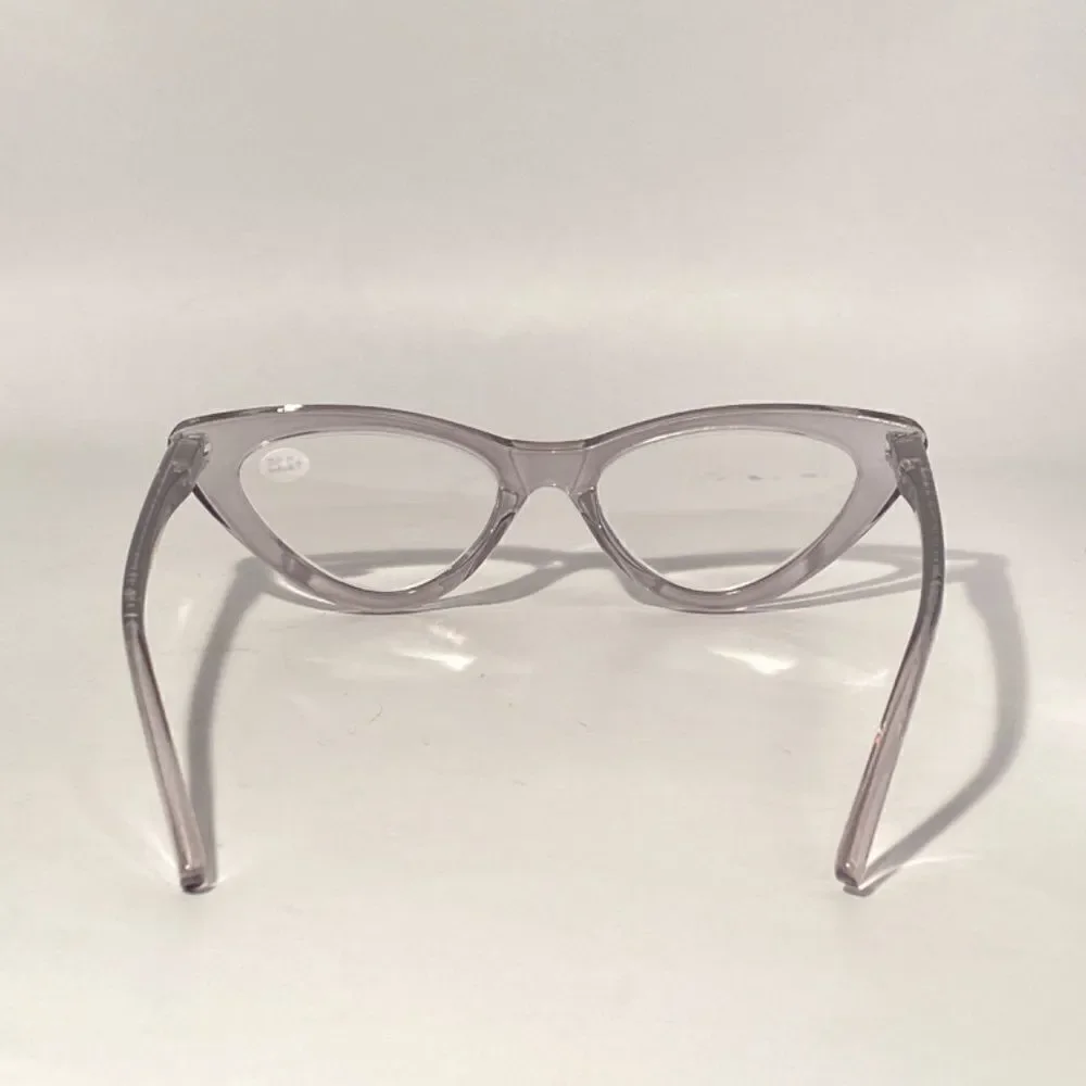 1342 Emma Cateye Reading Glasses 2.25 Grey Readers NWT